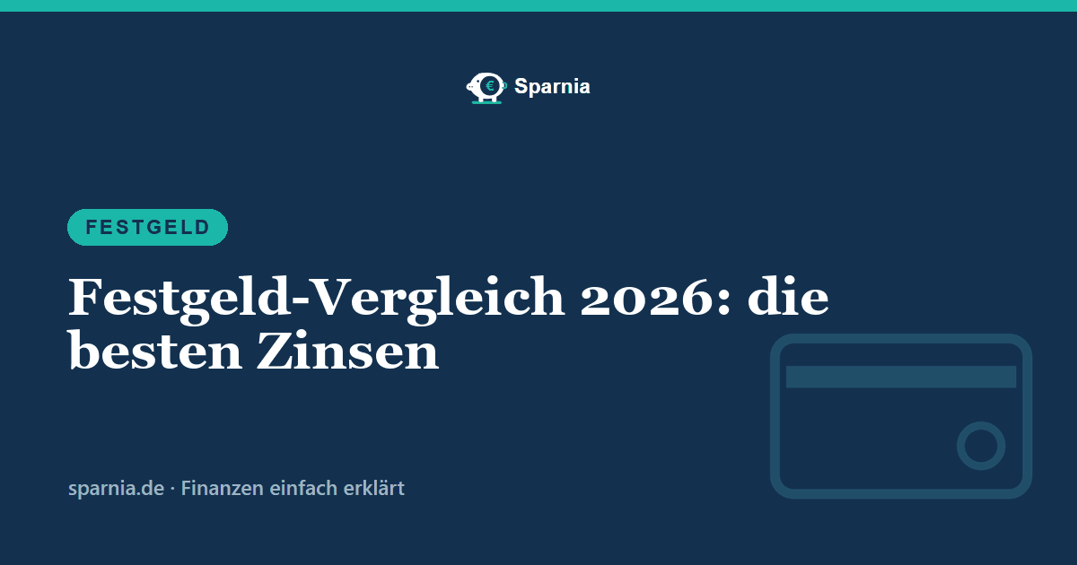Festgeld-Vergleich 2026: die besten Zinsen