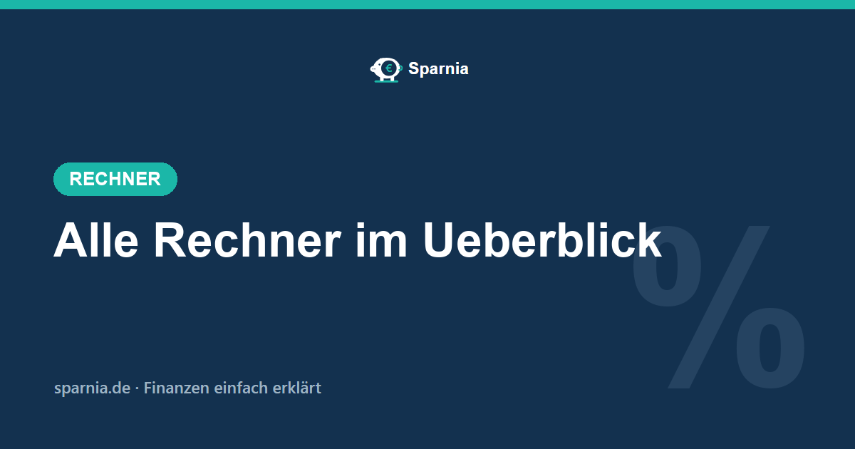 Finanzrechner von Sparnia – kostenlose Tools im Überblick